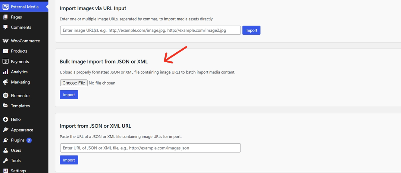 Bulk Import External Images into WordPress from JSON or XML files